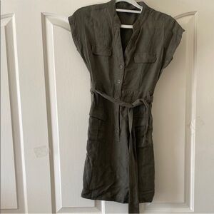 BANANA REPUBLIC Khaki Button-Front Mini Dress. Size 2 P